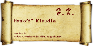 Haskó Klaudia névjegykártya