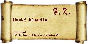 Haskó Klaudia névjegykártya